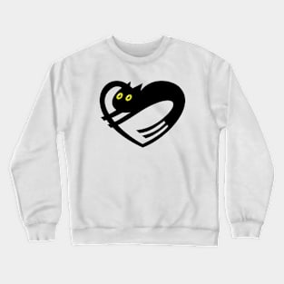 Black Heart Cat Crewneck Sweatshirt